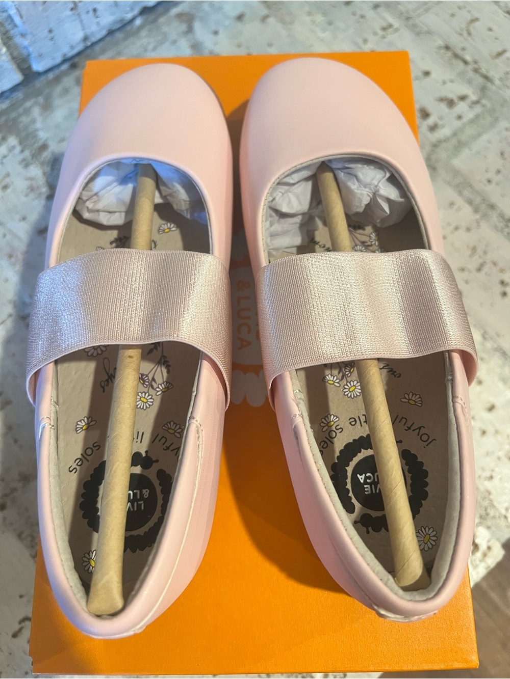 Livie & Luca Bella Ballet Pink Mary Jane Flats with Metallic Strap - Picture 2 of 5